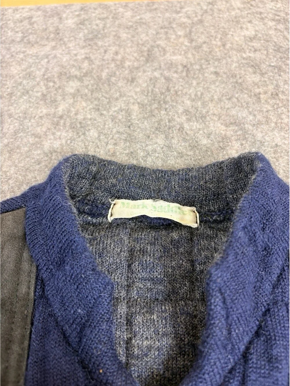 Vintage Mark Saddler Wool Quilted Gilet Vest Size Small 50s 60s